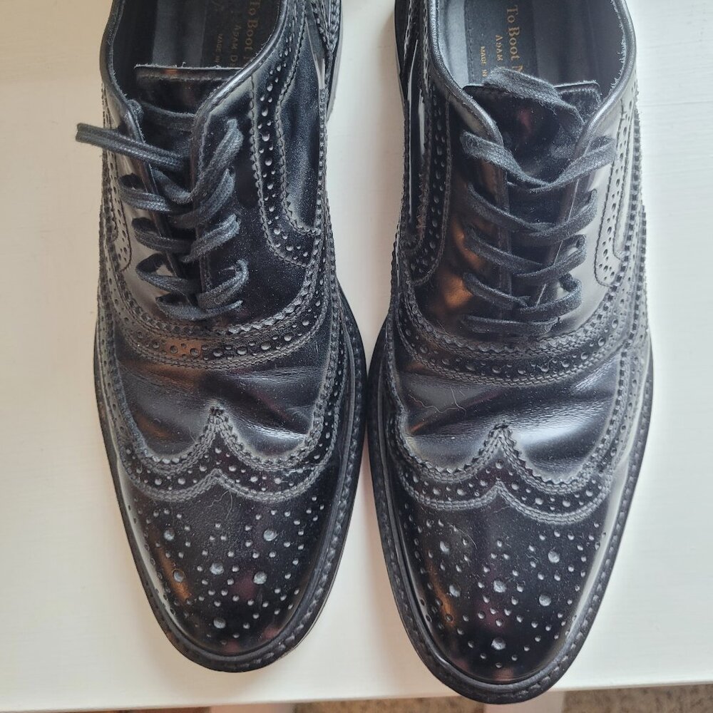 To Boot  New York Black Wingtip, Size 9.5